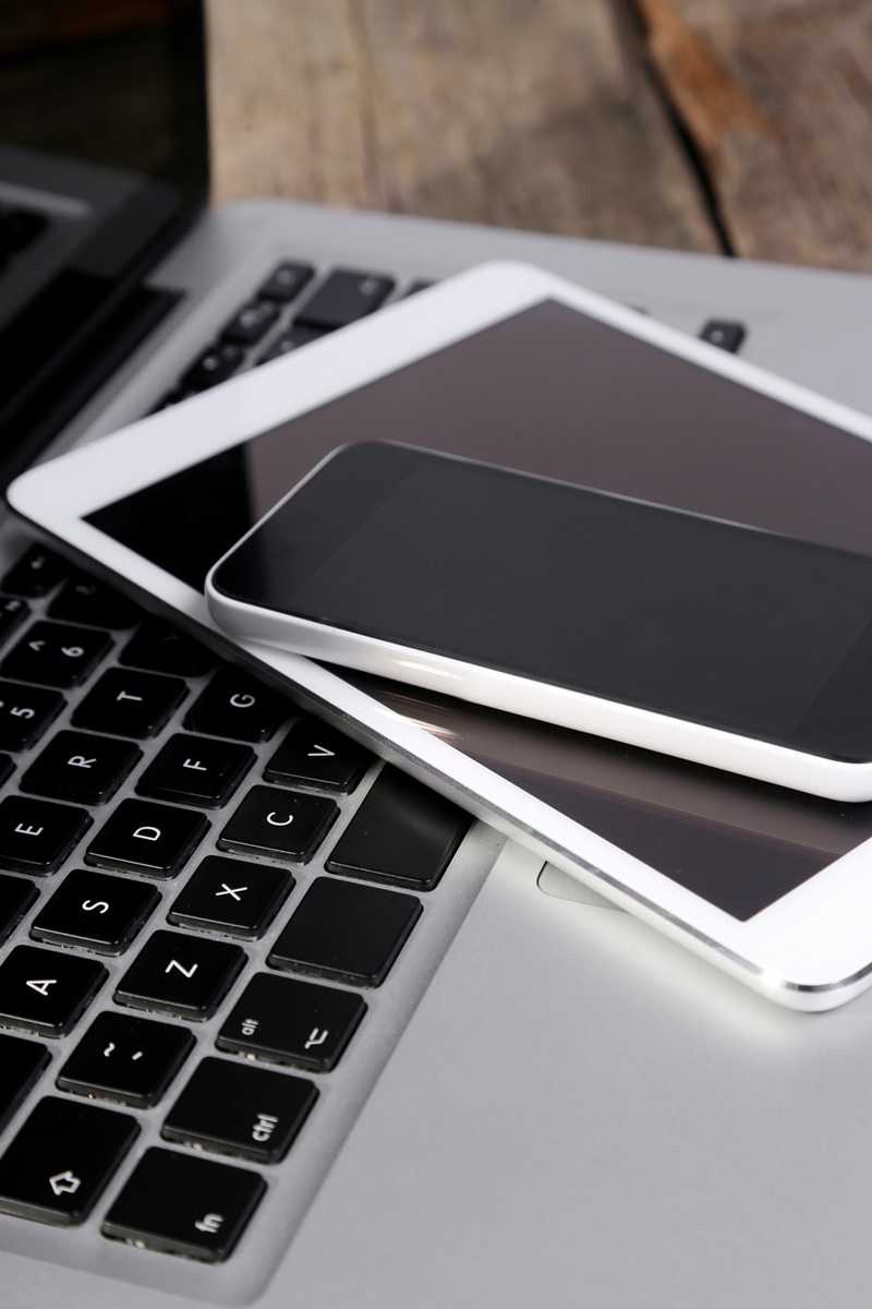 Technology. Electronics on the table